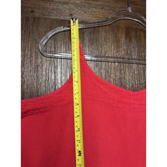 Oh My Gauze Dress Womens Large Red Maxi Sleeveless Pockets Cotton Summer Boho - Picture 13 of 14
